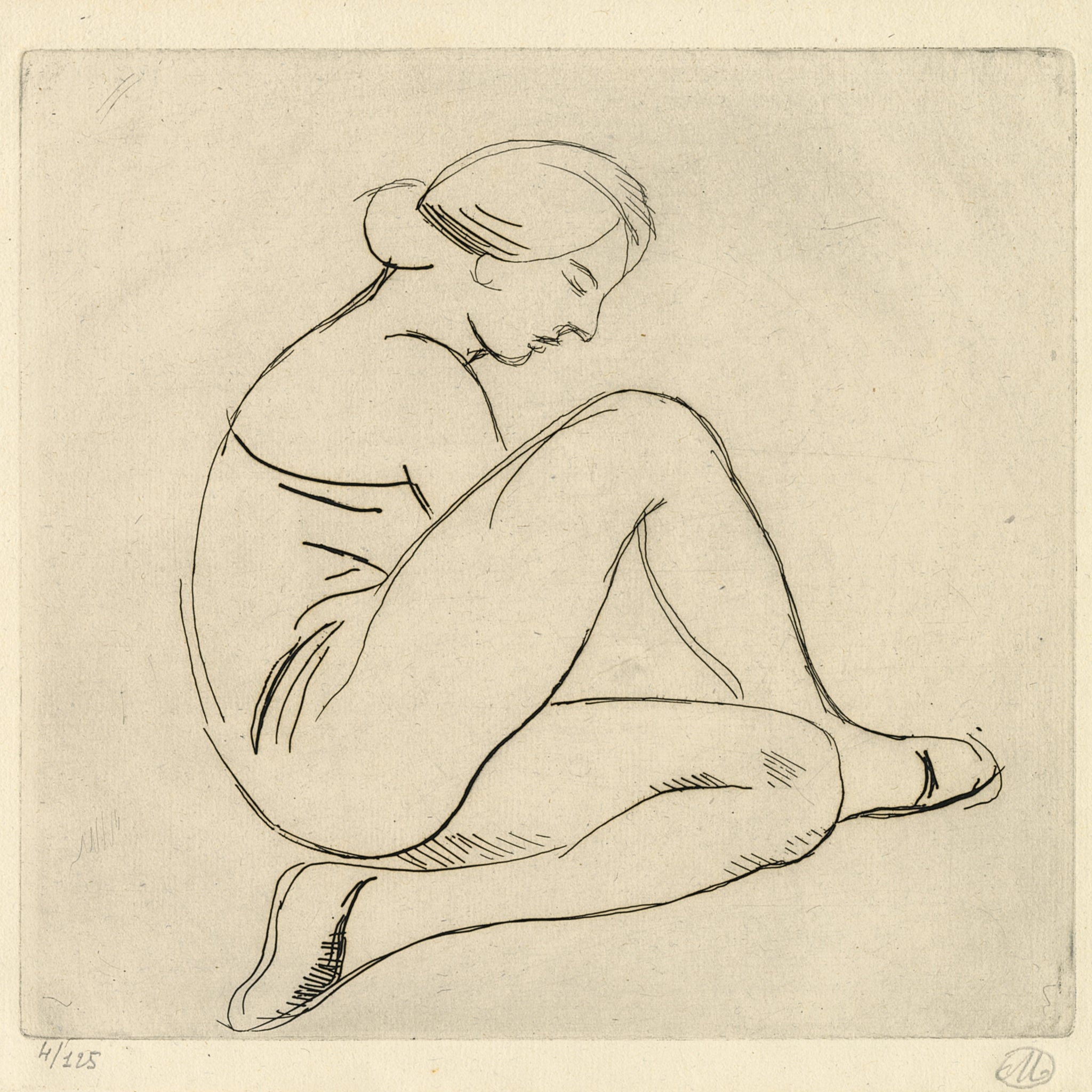 Femme Assise de Profil