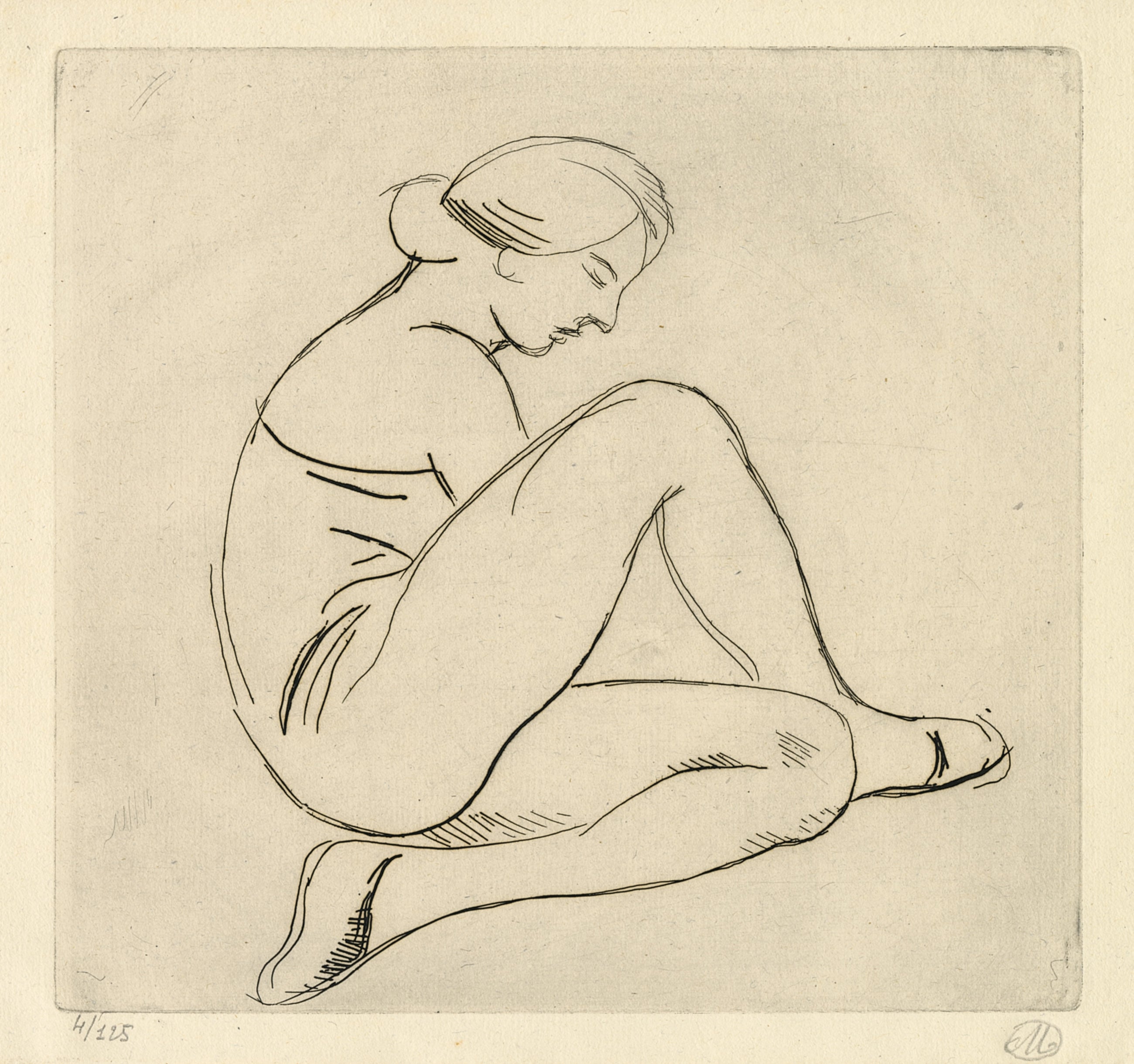 Femme Assise de Profil